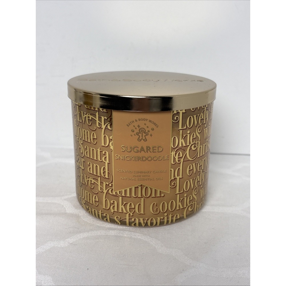 New Bath & Body Works Sugared Snickerdoodle Large Scented 3 Wick Candle 14.5 oz
